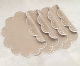 Placemats Round - Scallop Placemat Washable
