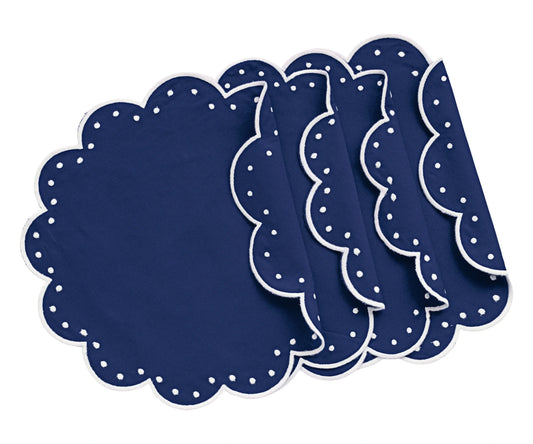 Navy and White Trim Placemats