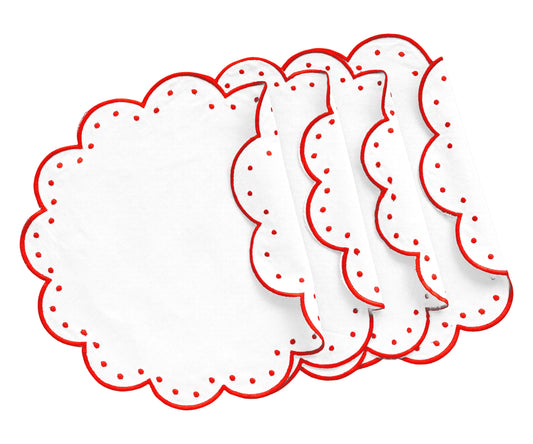 Red Placemats - Grace Scallop Placemat