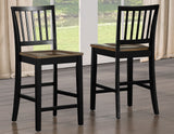 Joplin Solid Wood 24" Farmhouse Counter Stool, Walnut and Ebony Finish