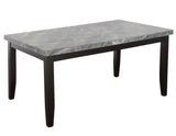 Napoli 6-Piece 64-inch Gray Marble Dining Set (Table, Bench & 4 Side Chairs)