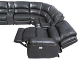 Denver Dual-Power 6-Piece Sectional, Charcoal