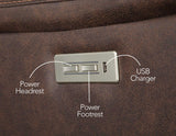 Valencia Dual-Power Leatherette Recliner, Walnut