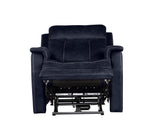 Valencia Dual-Power Leatherette Recliner, Ocean Blue