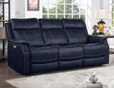 Valencia 3-Piece Dual-Power Ocean Blue Reclining Set (Sofa, Loveseat & Chair)