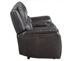 Alexandria 3-Piece Leather Reclining Set Sofa, Loveseat, Recliner, Chocolate