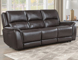 Alexandria 3-Piece Leather Reclining Set Sofa, Loveseat, Recliner, Chocolate