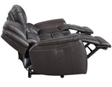 Alexandria Power Leather Reclining Sofa, Chocolate