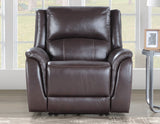 Alexandria 3-Piece Leather Reclining Set Sofa, Loveseat, Recliner, Chocolate