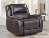 Alexandria 3-Piece Leather Reclining Set Sofa, Loveseat, Recliner, Chocolate