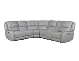 Alexandria Leather 6-Piece Power Reclining Set, Stone