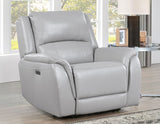 Alexandria 3-Piece Leather Reclining Set Sofa, Loveseat, Recliner, Stone