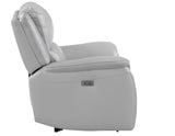 Alexandria Leather Power Recliner, Stone