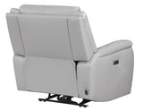 Alexandria Leather Power Recliner, Stone