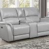 Alexandria Leather Power Reclining, Stone