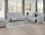 Alexandria 3-Piece Leather Reclining Set Sofa, Loveseat, Recliner, Stone