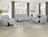 Alexandria 3-Piece Leather Reclining Set Sofa, Loveseat, Recliner, Stone