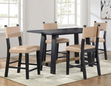 Aubrey 24" Counter Chair, Camel Vegan Leather with Black wood finish