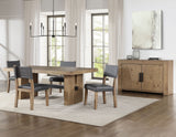 Aubrey Waxed Driftwood 7-Piece 78-96" Dining Set