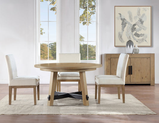 Aubrey 5-Piece 54" Round Dining Table Set, Driftwood