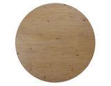 Aubrey 54" Round Dining Table, Driftwood with Black Stretchers