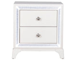 Cassie Illuminating Glam Nightstand, Shimmering Pearl Finish
