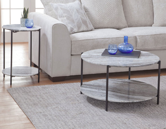 Coleen Sanwar Green Marble 32″ Round Cocktail Table