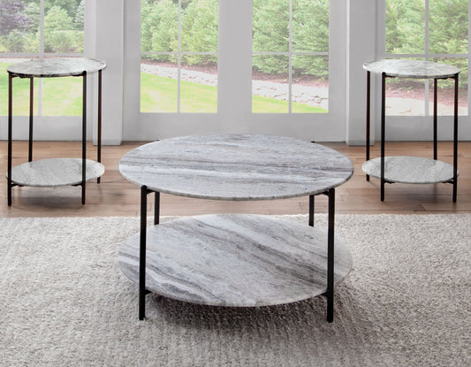 Coleen Sanwar Green Marble 18″ Round End Table