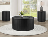 Colvin 18" Round End Table, Black Finish