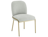 Conrad 5-Piece 48" Round White Marble Dining Set with Gold Base