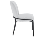 Conrad 5-Piece 48" Round White Marble Dining Set with Black Base