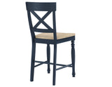 Darcy 5-Piece 64-82"Counter Set with 18-inch leaf, Midnight Blue and Natural Finish