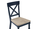 Darcy 5-Piece 42" Round DIning Set, Midnight Blue and Natural Finish