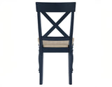 Darcy 5-Piece 42" Round DIning Set, Midnight Blue and Natural Finish