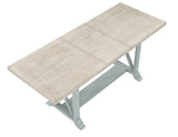 Darcy 64-82"Counter Table with 18-inch leaf, Mint Green and Natural Finish