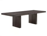 Evan 5-Piece 78-96-inch Dining Set with 4 Eggshell Linen-Look Side Chairs