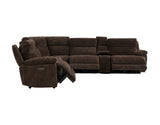 Gatlin Dual-Power Brown Fabric 6-Piece Modular Reclining Sectional