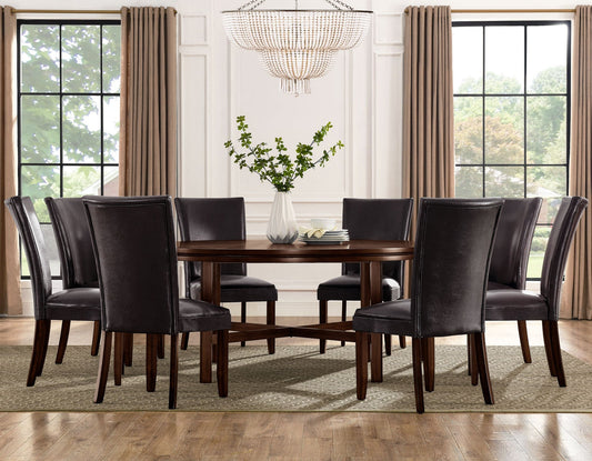 Hartford 72 inch table 7 Piece Set, Brown Chairs (Table & 6 Side Chairs)