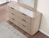Henry 66″ Drawer Dresser and Mirror, Tan