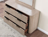 Henry 66″ Drawer Dresser and Mirror, Tan