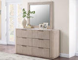 Henry 66″ Drawer Dresser and Mirror, Tan