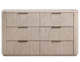 Henry Reeded Queen 4-Piece Bedroom Set, Tan Finish
