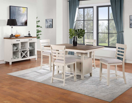Hyland 5-Piece Counter Dining Set, Brown (Table & 4 Counter Chairs)