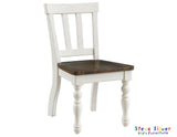 Joanna Kids Solid Wood Side Chair, Ivory and Mocha Finish