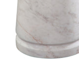 Joni 18″ Round Talita White Marble Accent End Table