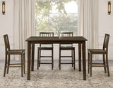 Joplin 5-Piece Counter Dining Set, Walnut Finish