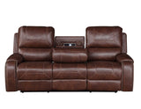 Keily Manual Reclining Sofa w/Dropdown Table, Brown