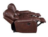 Keily Manual Reclining Sofa w/Dropdown Table, Brown