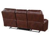 Keily Manual Reclining Sofa w/Dropdown Table, Brown