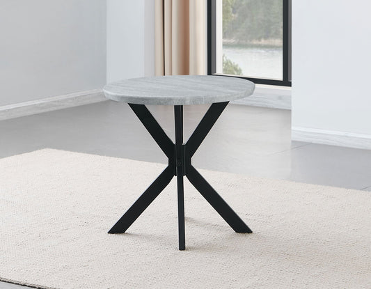 Keyla Faux-Marble Round End Table
